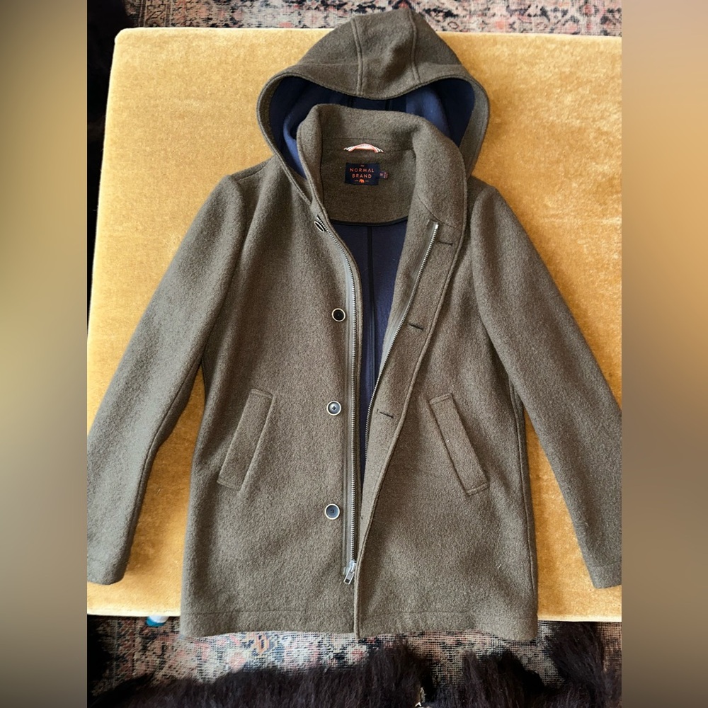 The Normal Brand Olive Pea Coat